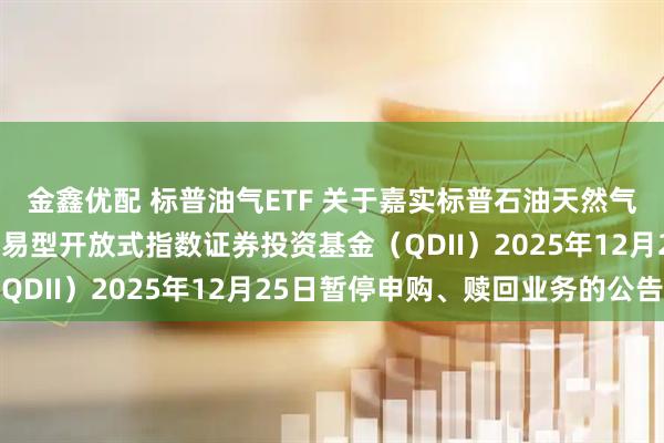 金鑫优配 标普油气ETF 关于嘉实标普石油天然气勘探及生产精选行业交易型开放式指数证券投资基金（QDII）2025年12月25日暂停申购、赎回业务的公告