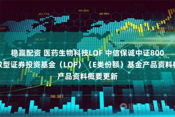 稳赢配资 医药生物科技LOF 中信保诚中证800医药指数型证券投资基金（LOF）（E类份额）基金产品资料概要更新